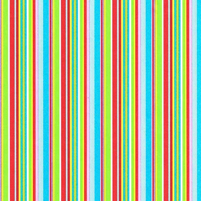 Gift paper multi colored lines green on strong ribbed white paper.
 