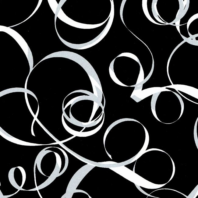 Geschenkpapier Rolle weißes band mit schwarzem Hintergrund mit gepressten Streifen, Rollen à 50 Meter, wählen Sie mindestens 4 Artikel in einer Sortimentsbox.
 