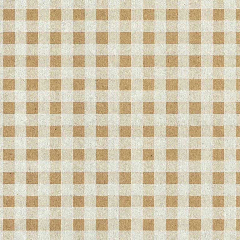 Gift wrapping paper white checkered on strong brown paper.
 
