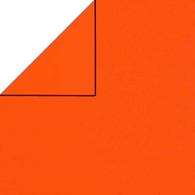 Geschenkpaper vorne uni orange, hinten uni orange auf geripptes mattes starkes papier.
 