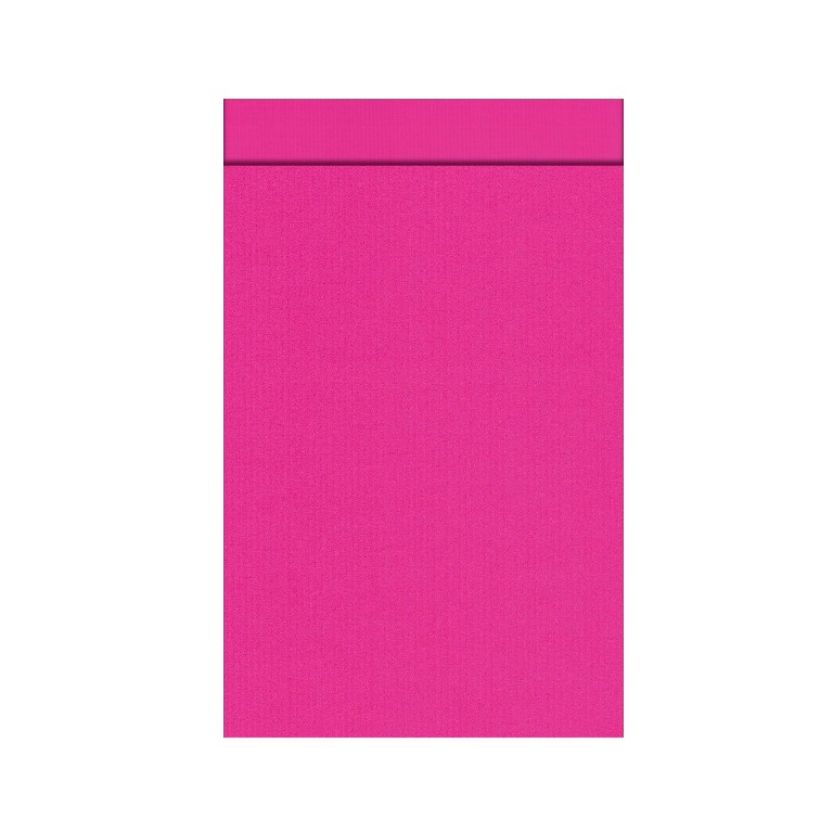 Geschenkzakjes met 2 cm klepje, buiten en binnenzijde uni roze op sterk geribbeld mat papier.
 