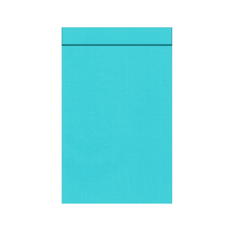 Gift bags with 2 cm flap, outside and inside solid aqua on strong narrow ribbed matte paper.
 
