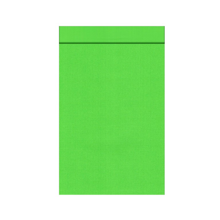 Gift bags with 2 cm flap, outside and inside solid apple green on strong narrow ribbed matte paper.
 