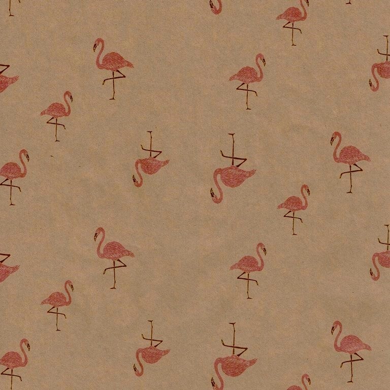 Wrapping paper with flamingos on strong natural eco paper.
 
