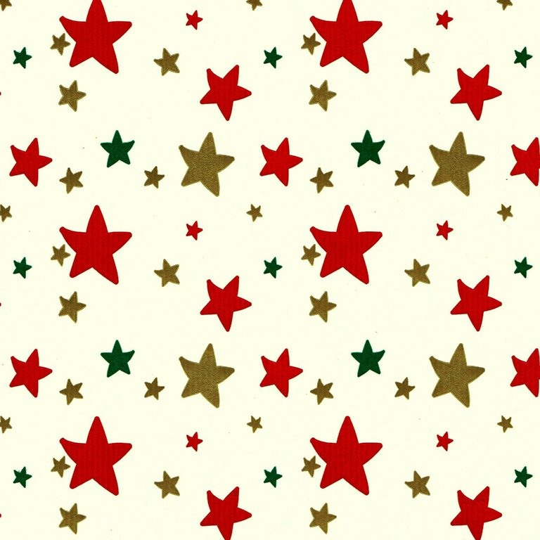 Gift wrapping with christmas stars on ivory ribbed paper.
 