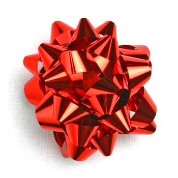 Self adhesive metallic star bows 
 