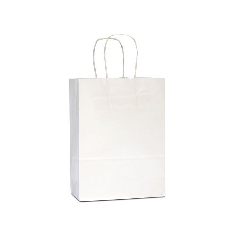 Paper carrier bags with twisted handles - white
 