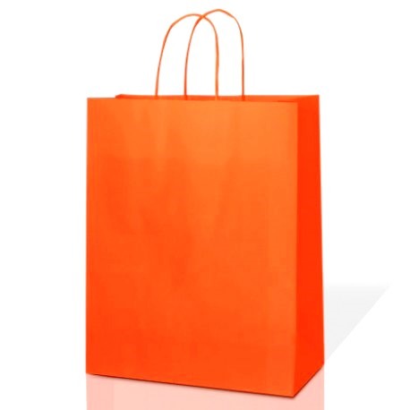 Papieren draagtassen met gedraaide handvatten - oranje
 