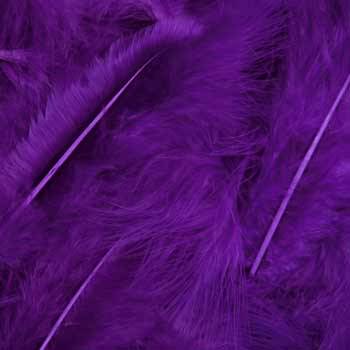 Decoratie veren 40 gram per verpakking, kleur violet
 