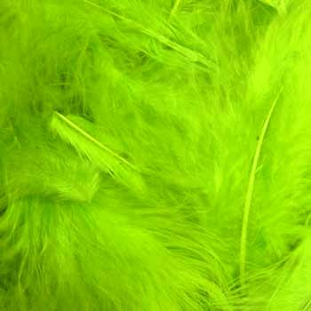 Deko Federn 40 gram je Packung, farbe hell grün
 