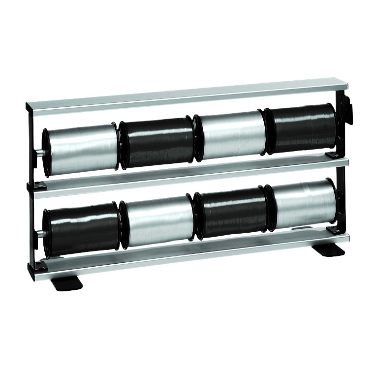 Table ribbon dispenser for up to 8 rolls.
 
