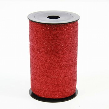 Curling ribbon metallic glitter red (no glitter loss).
 