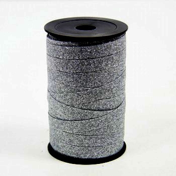 Curling ribbon metallic glitter grey (no glitter loss).
 