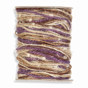 Packseil Jute und Wolle Farbmischung natur/purpur.
 