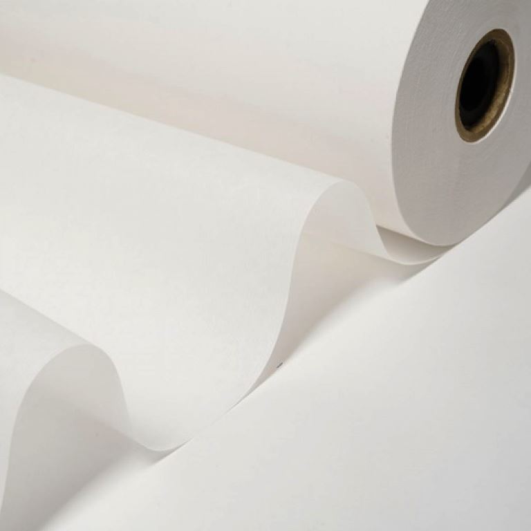 White tissue paper on a roll, quality mg 22 grams.
 