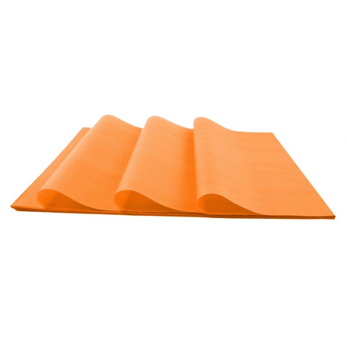 Oranje vloeipapier, kwaliteit mg 17 gram kleurvast.
 