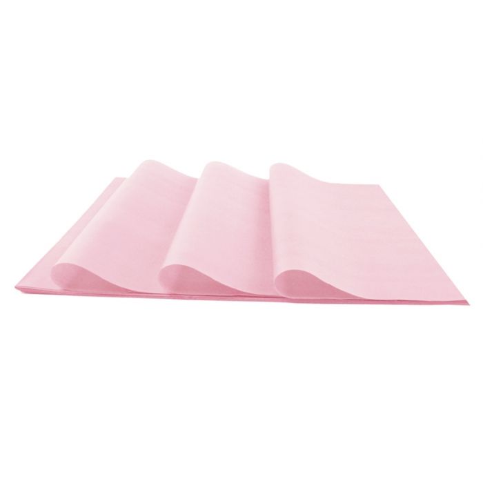 Baby pink tissue paper, quality mg 17 grams colourfast.
 