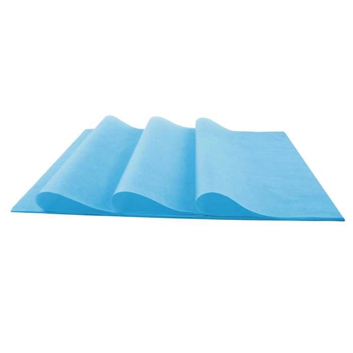 Licht blauw vloeipapier, kwaliteit mg 17 gram kleurvast.
 